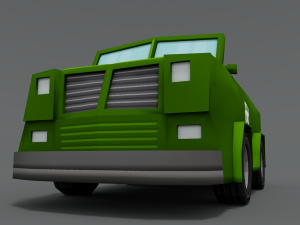 low poly cartoon jeep Model 3D