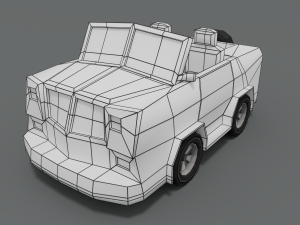 low poly cartoon jeep Model 3D