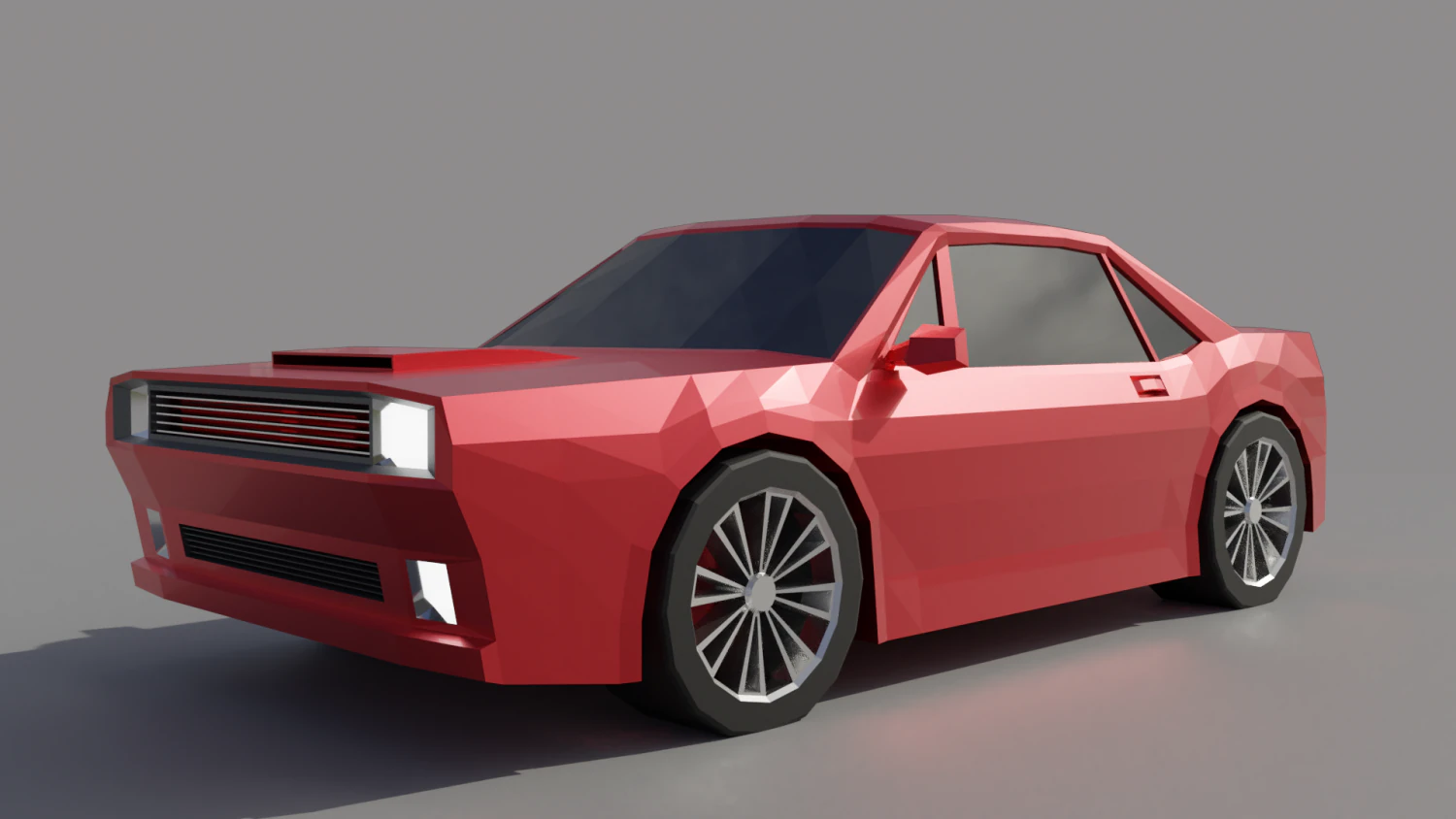 low poly car 3D Model .c4d .max .obj .3ds .fbx .stl .blend 