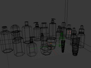 modelos de cosm&eacute;ticos - creme perfume roll-on Modelo 3D