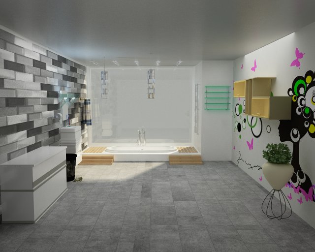 bothroom 3d 3D Модель .c4d .max .obj .3ds .fbx .stl .blend 