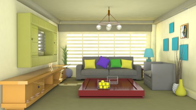 living room interior 3D 模型 .c4d .max .obj .3ds .fbx .stl .blend 