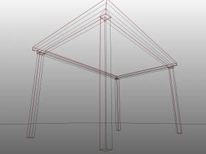 low poly wooden table 3D Model