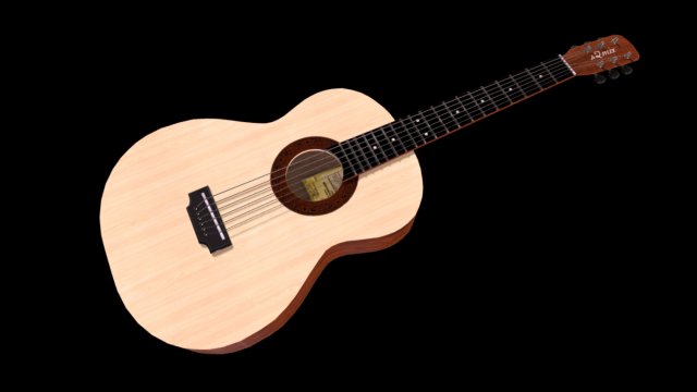 acoustic guitar by sqmix 3D Model .c4d .max .obj .3ds .fbx .stl .blend