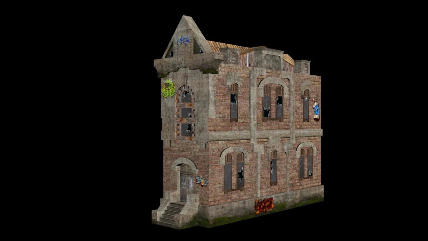 old building by sqmix 3D Model .c4d .max .obj .3ds .fbx .stl .blend 