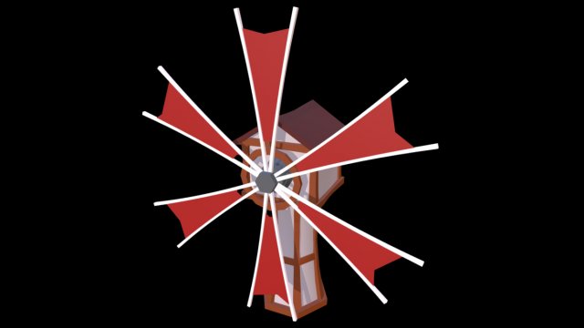 windmill by sqmix 3D 모델 .c4d .max .obj .3ds .fbx .stl .blend 