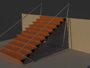 morden triangular stair 3D Model