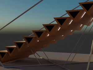 morden triangular stair 3D Model
