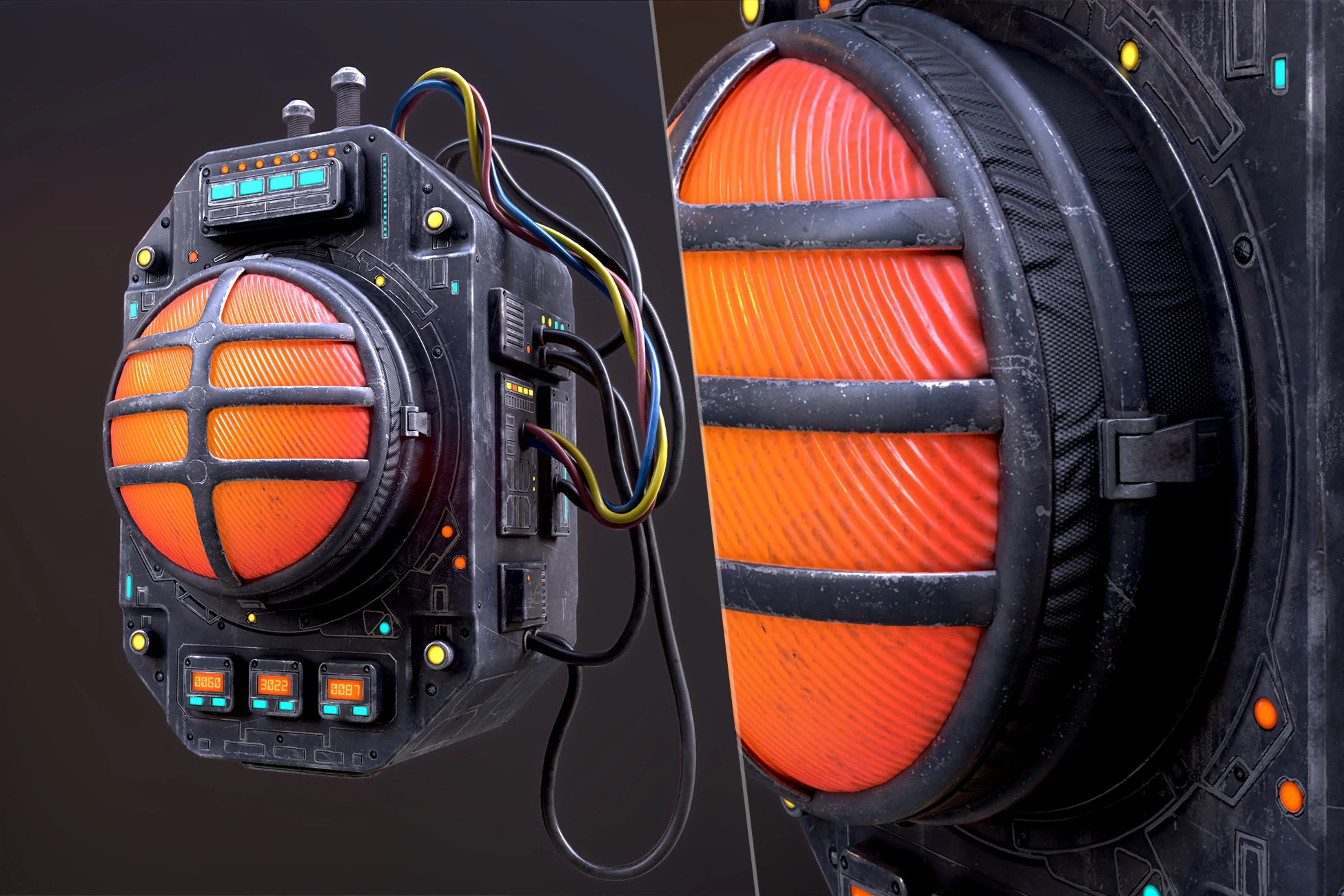 Sci Fi Signal Light 3D Model .c4d .max .obj .3ds .fbx .stl .blend 