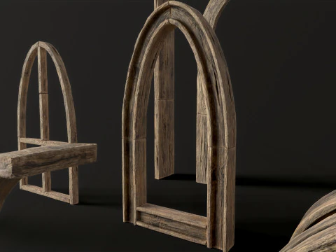 Wooden Planks constructor 52 items 3D Model