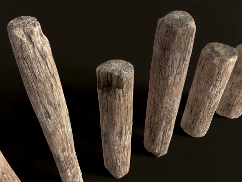 Wooden Planks constructor 52 items 3D Model