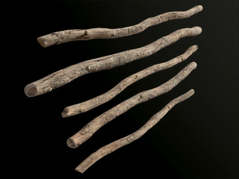 Wooden Planks constructor 52 items 3D Model