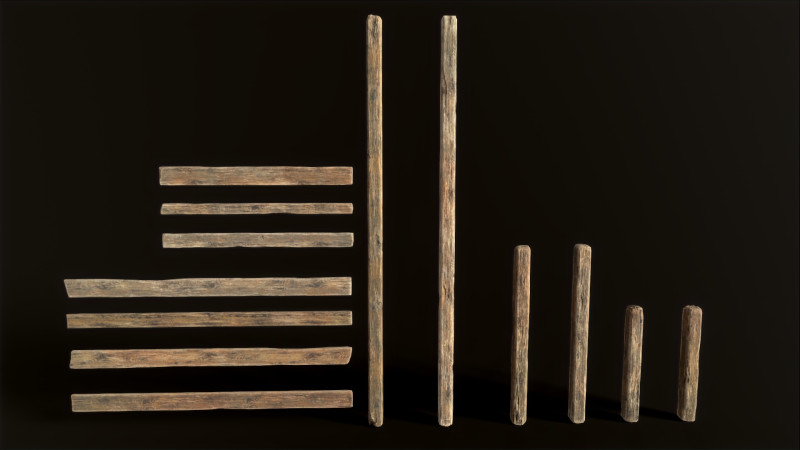 Wooden Planks 3D Model .c4d .max .obj .3ds .fbx .stl .blend