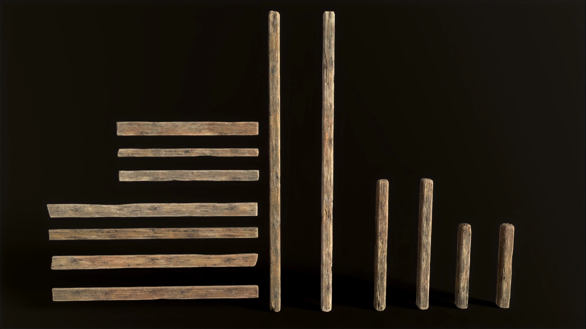 Wooden Planks 3D Model .c4d .max .obj .3ds .fbx .stl .blend 
