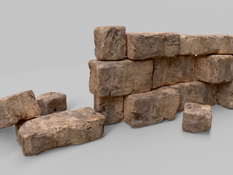 High detailed Stones rock set 01 Modelo 3D