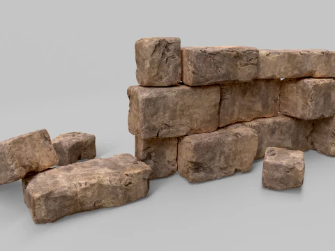 High detailed Stones rock set 01 3D Model