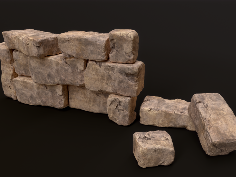 High detailed Stones rock set 01 Modelo 3D