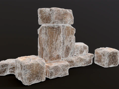 High detailed Stones rock set 01 3D Model