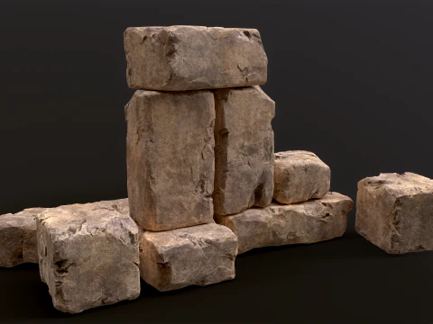 High detailed Stones rock set 01 3D Model
