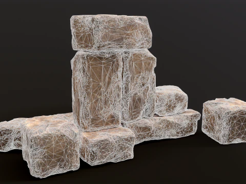 High detailed Stones rock set 01 3D Model