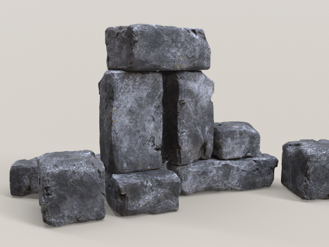 High detailed Stones rock set 01 Modelo 3D