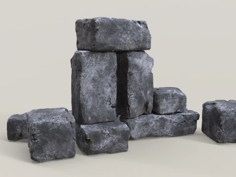 High detailed Stones rock set 01 3D Model