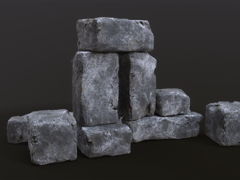 High detailed Stones rock set 01 Modelo 3D