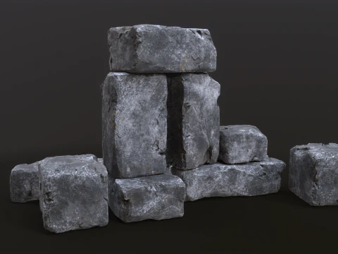 High detailed Stones rock set 01 3D Model