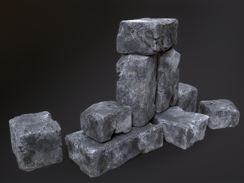High detailed Stones rock set 01 Modelo 3D