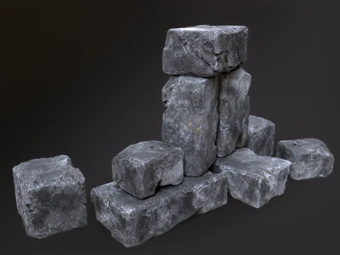 High detailed Stones rock set 01 3D Model