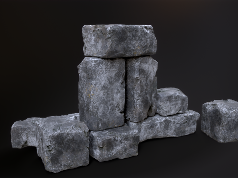 High detailed Stones rock set 01 Modelo 3D