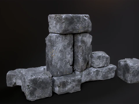 High detailed Stones rock set 01 3D Model