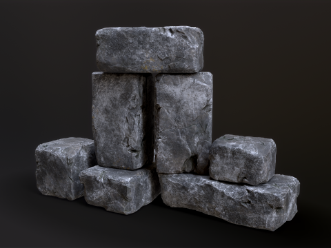 High detailed Stones rock set 01 Modelo 3D