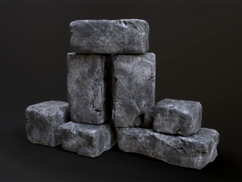 High detailed Stones rock set 01 3D Model