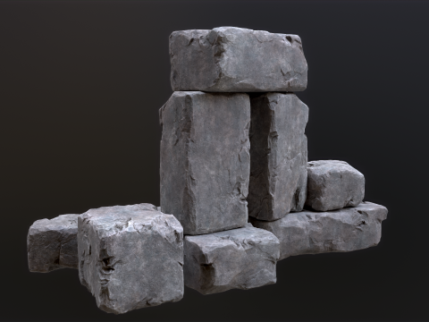 High detailed Stones rock set 01 Modelo 3D