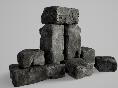 High detailed Stones rock set 01 Modelo 3D