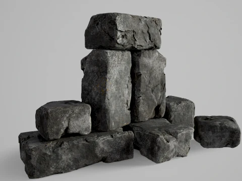 High detailed Stones rock set 01 3D Model