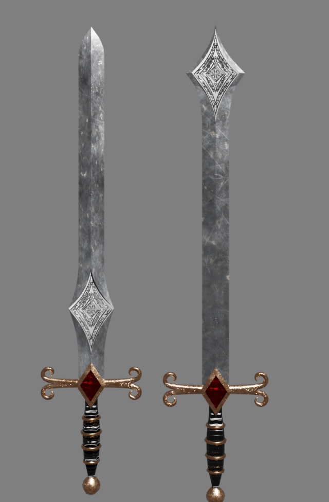 diamond sword 3D-Modell .c4d .max .obj .3ds .fbx .stl .blend 
