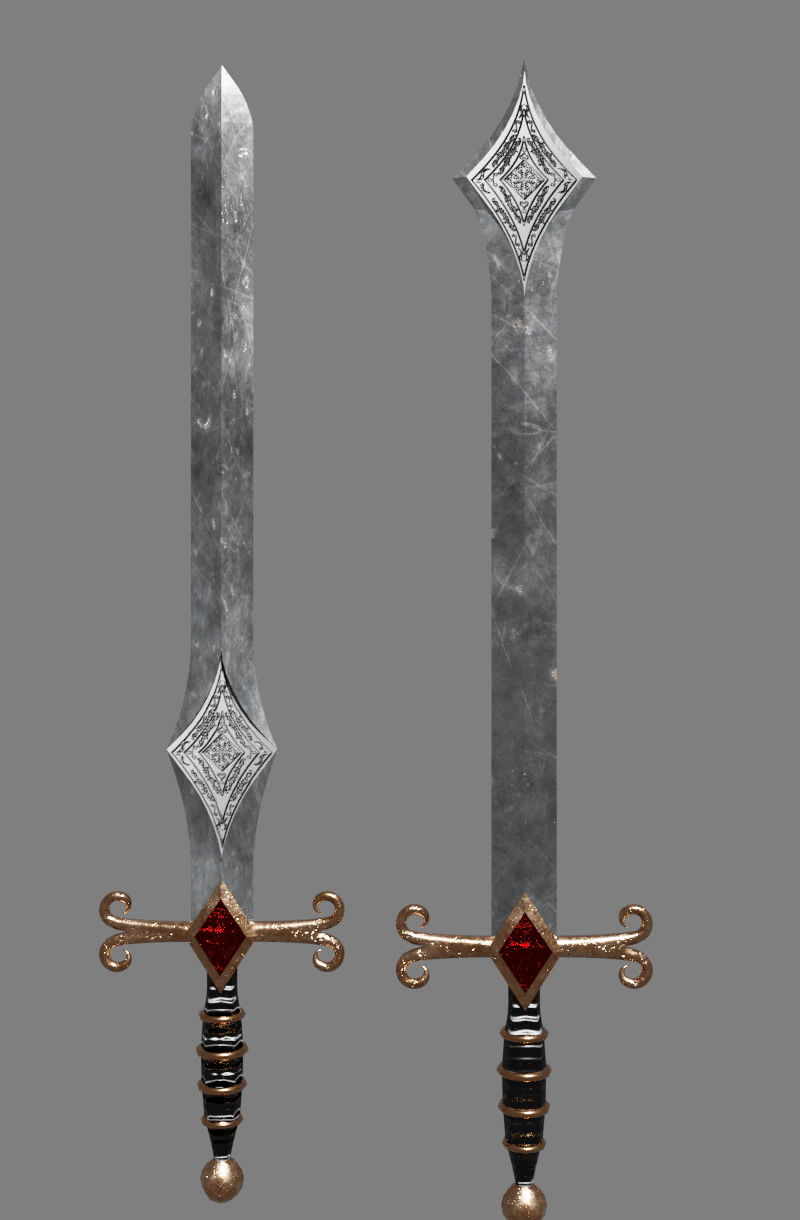 diamond sword 3D Model .c4d .max .obj .3ds .fbx .stl .blend 