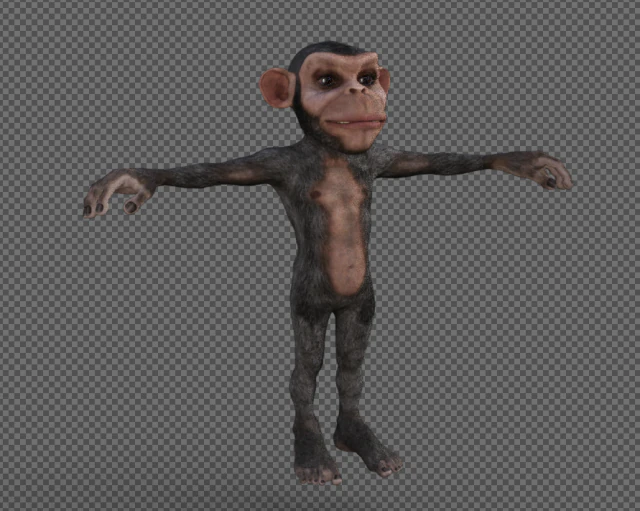 Affe 3D Modell .c4d .max .obj .3ds .fbx .stl .blend 