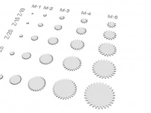 spur gear with evolvent - small set Model Cetak 3D