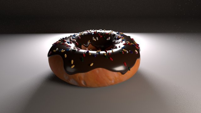 doughnut with sprinkles 3D Model .c4d .max .obj .3ds .fbx .stl .blend 