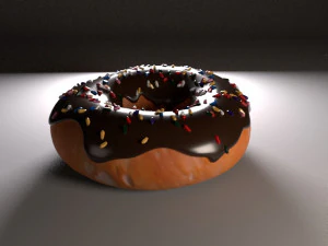 스프링클을 얹은 도넛 3D 모델