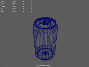 standard soda drink can no textures 3D Model