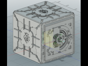 mechanical safe with code lock 3D-printmodel