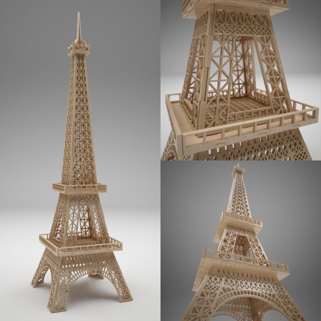 effel tower 3D Model .c4d .max .obj .3ds .fbx .stl .blend 