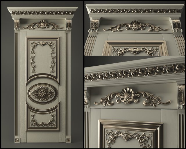 classic door 3D 모델 .c4d .max .obj .3ds .fbx .stl .blend 