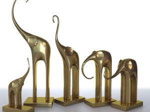 figurines five elephants 3Dモデル
