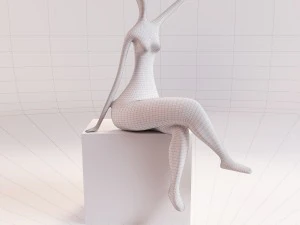 a statuette of a lady 1 3D Model
