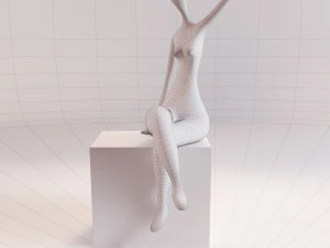 a statuette of a lady 1 3D Model